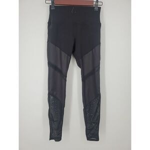Alo Yoga Black Mesh panel High Waist Super Soft Leggings Size Small‎